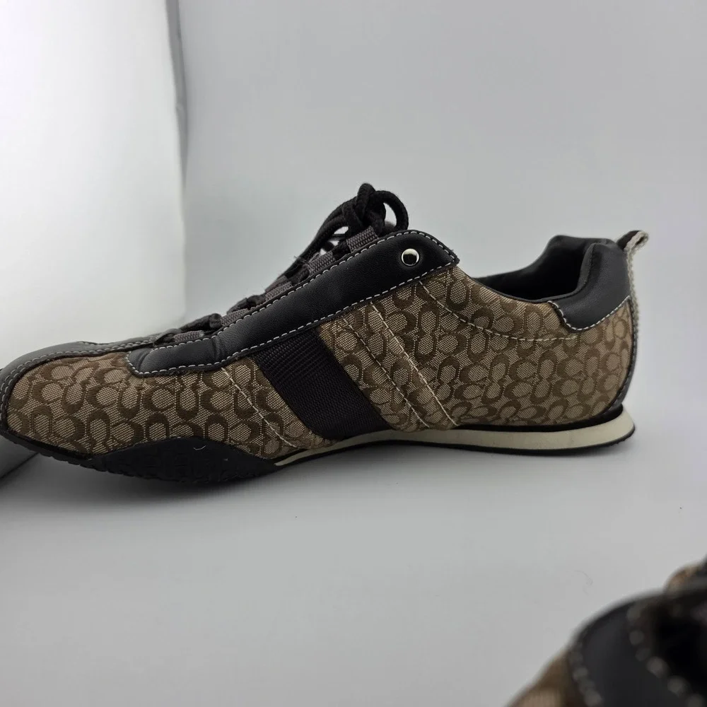 Coach Kelsie Signature‎ C Monogram Sneakers Women's 6.5 Canvas Leather Lace Up